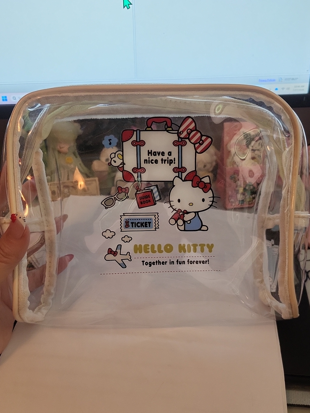 Hello Kitty Clear Travel Pouch